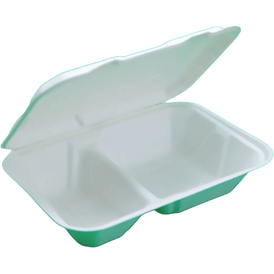 9 X 6インチ 2-C 生分解性 クラムシェル 使い捨て サトウキビ バガス 食品容器 ランチボックス B040-GeoTegrityInternational