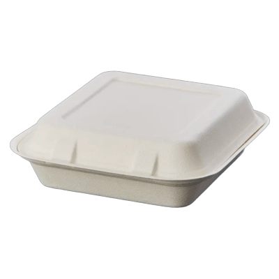 環境に優しいランチボックス 8インチ x 8インチ サトウキビバガス 生分解性食品容器 ランチボックス B026-GeoTegrityInternational
