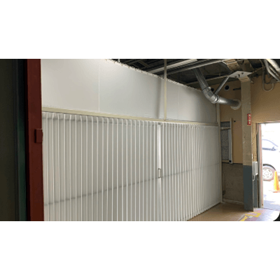 アコーディオン間仕切り 半透明不燃シート-平林シート株式会社