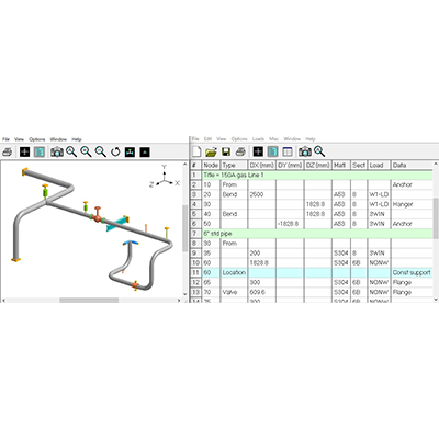配管系の振動・応力解析ソリューション 配管応力解析プログラム CAEPIPE 3D+-株式会社エヌ・エス・ティ