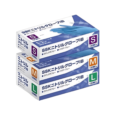 SSK ニトリルグローブIB ブルー (S/M/L) 100枚×10箱-株式会社MEDIALPHAPLUS