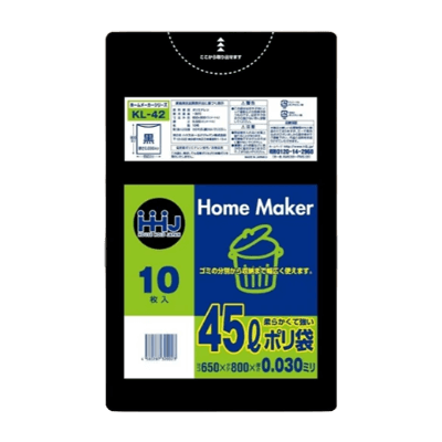 KL42 業務用ポリ袋 45L 黒 厚さ0.030mm (10枚×60袋)-株式会社MEDIALPHAPLUS