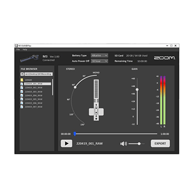 ソフトウェア M3用のMS-RAWファイル変換アプリ M3 Edit&Play-株式会社ズーム