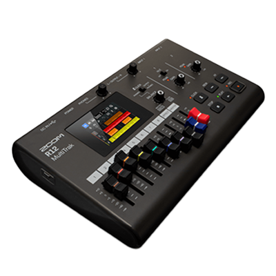タッチ操作対応、ポータブルな8トラックMTR R12 MultiTrak-株式会社ズーム