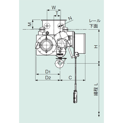 R形インバータホイスト 電動横行・微速付ローヘッド形-株式会社神内電機製作所