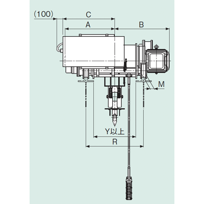 R形インバータホイスト 電動横行・微速付ダブルレール形-株式会社神内電機製作所