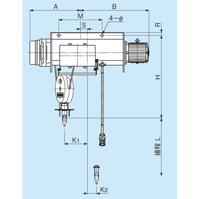 S形ホイストシリーズ 普通形18m揚程・懸垂-株式会社神内電機製作所