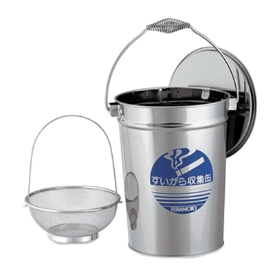 蓋付 中カゴ付 ステンレスすいがら収集缶-株式会社エムエムインターナショナル