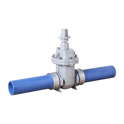 PE 挿し口付メタルシート仕切弁 (両袖管形)-角田鉄工株式会社