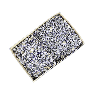 特小カシメ両面 (7mm) シルバー 5,000セット入り (真鍮製)-二宮金属株式会社