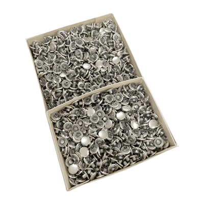 大カシメ 片面 シルバー 並足 1,000個セット-二宮金属株式会社