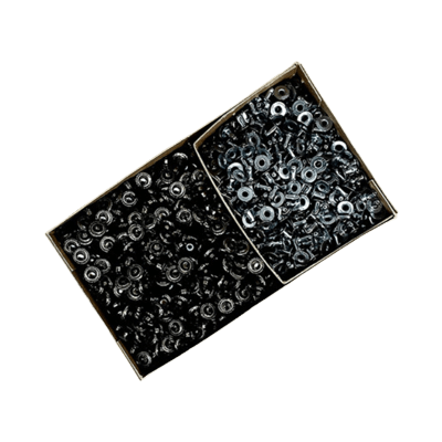 大カシメ 片面ブラック 1,000個入り-二宮金属株式会社