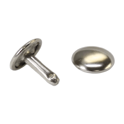 特大カシメ 両面 長足 シルバー 100個セット-二宮金属株式会社