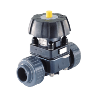 空気圧駆動 タイプ 3232 - プラスチック本体のマニュアル式2方ダイヤフラムバルブ-ビュルケルトジャパン株式会社