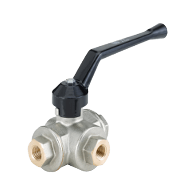 ボールバルブ タイプ TKU003 - 3 方向ボールバルブ (T ボア付き)-ビュルケルトジャパン株式会社