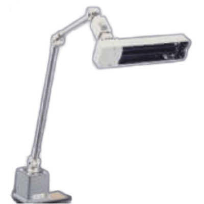 縫製工場 マーキング ブラックライトスタンド「ルミライト」-株式会社ミズホケミカル