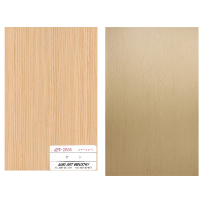 環境に優しい工芸突き板化粧材 AEWパネル セン AEW- 2506-アオキアート工業株式会社