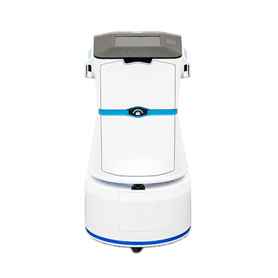 自動開閉引き出し式ボックスの最新モデル エレベーター連携で立体移動が可能 AI SERVICE ROBOT NAOMI-2-エイム・テクノロジーズ株式会社