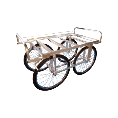 アルミ果実用収穫台車ブレーキ付 KUB-01-有限会社託麻車輌工業