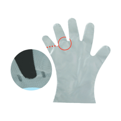 手袋 ポイントフィット加工手袋・ポリオレフィン手袋 国内製品シリーズ ポリマックスポイントフィット 外エンボス TP-21-株式会社ホワイトマックス