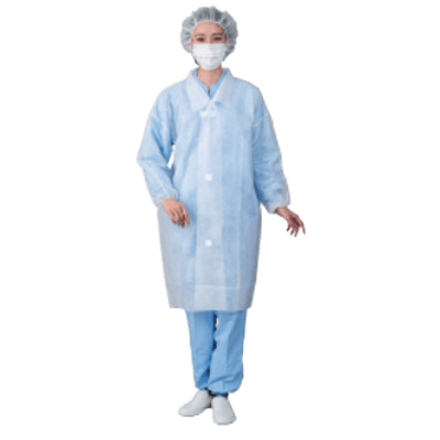 ユニフォーム ウエアまたは見学者・来客ウエア 不織布白衣マジックテープ付 DHM (白衣)-株式会社ホワイトマックス