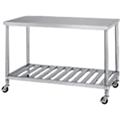 スノコ棚仕様キャスター付 ステンレス作業台 ASC-12045-ウチハシ