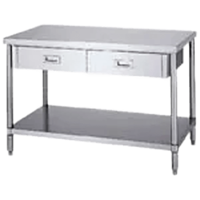 片面引出付ベタ棚仕様 ステンレス作業台 ADB-18045-ウチハシ