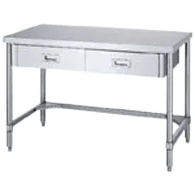 片面引出付三方枠仕様 ステンレス作業台 ADT-18090-ウチハシ