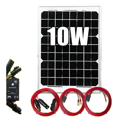 ソーラー充電セット 電気柵・外部機器用セット 太陽光発電 ケーブルセット PWM チャージコントローラー-株式会社カウスメディア