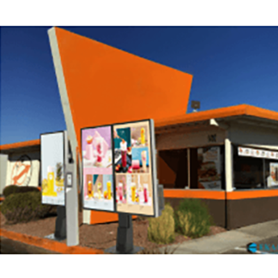 3つのスクリーンの屋外QSRドライブスルーメニューボード EKOADF12-EKAA TECHNOLOGY株式会社