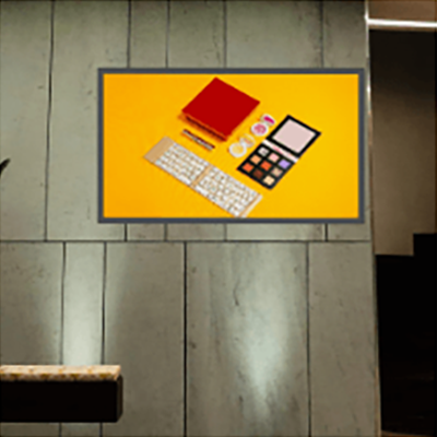 壁に取り付けられた屋内ディスプレイ EKIADW-EKAA TECHNOLOGY株式会社