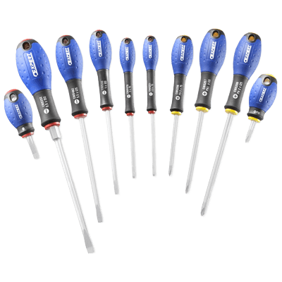 フィリップス/マイナスドライバーセット 10Pc. E160905-マックメカニクスツールズ株式会社