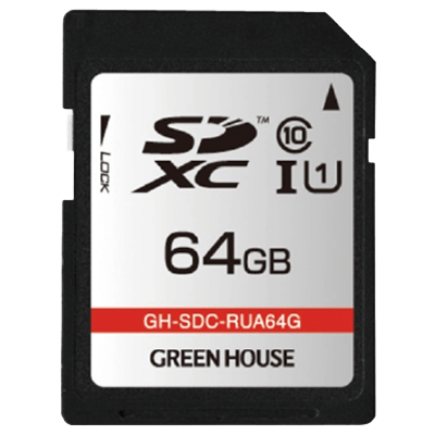 SDXCカード 64GB UHS-I ホワイト RoHS対応 データ復旧サービス付 GH-SDC-RUA64G-浜田電機株式会社