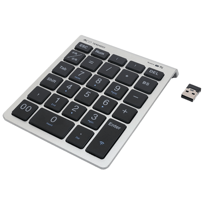 入力機器 2.4GHzワイヤレステンキー シルバー TEN24G03/SL-浜田電機株式会社