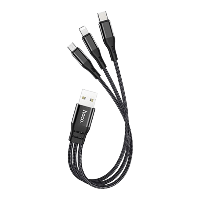 スマホケーブル関連 X47 3in1ケーブル25cm ブラック X47-3IN1S-BK-浜田電機株式会社