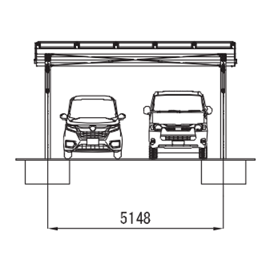 太陽光架台・ソーラーカーポート POGERO-C 2台用-株式会社タカミヤ