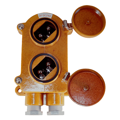 船用レセプタクル 2Pスイッチ無×2連形 (ベーク)-大阪電機工業株式会社