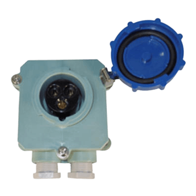 船用レセプタクル 防水形レセプタクル 3Pスイッチ無 (IEC規格形) 青6h RI-2MM2-大阪電機工業株式会社