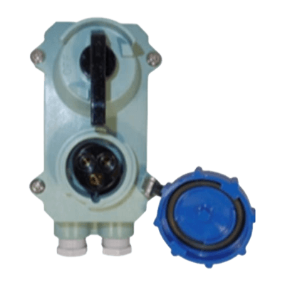 防水形3Pスイッチ付レセプタクル (IEC) 青6h RSI-2MM2形-大阪電機工業株式会社