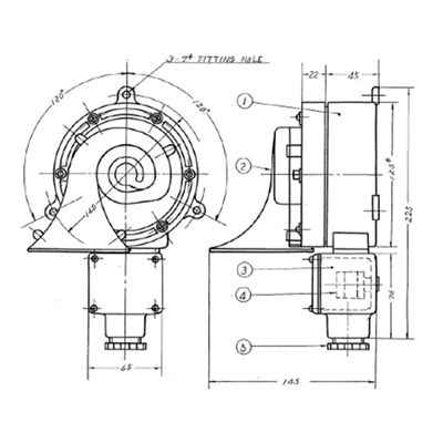 船舶用ホーンブザー うずまき式ホーン付表示灯無型ホーンブザー3S形-大阪電機工業株式会社
