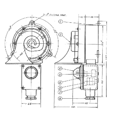 船舶用ホーンブザー うずまき式ホーン付表示灯付型ホーンブザー3SL形-大阪電機工業株式会社