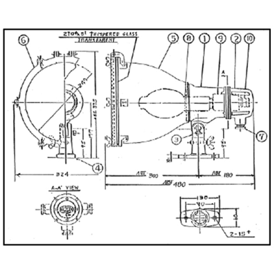 船用リフレクターランプ 気密形投光器K-17D形-大阪電機工業株式会社