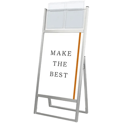 ポスタースタンド フラットオープンスタンド看板 カタログケース付-常磐精工株式会社