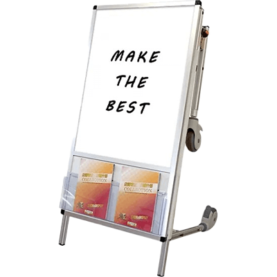 フェーズフリースタンド SPSショートストレッチャーホワイトボード (下部カタログケース) SPS-STANKA-WBKC-常磐精工株式会社