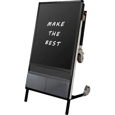 フェーズフリースタンド サポートサインショートストレッチャーブラックボード (下部カタログケース) BSPS-STANKA-BBKC-常磐精工株式会社