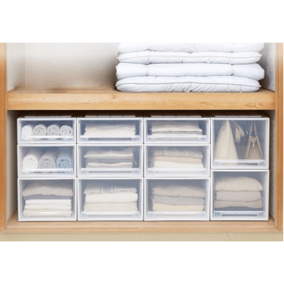 押入れ収納・クローゼット収納 フィッツケース 74 (ホワイトクリア)-オクムラ株式会社