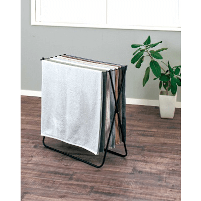 洗濯物干し ポーリッシュ ブラック物干し バスタオルスタンド PSBK-02-オクムラ株式会社