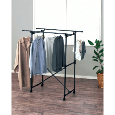 洗濯物干し ポーリッシュ ブラック物干し 折りたたみ多機能物干し PSBK-09-オクムラ株式会社