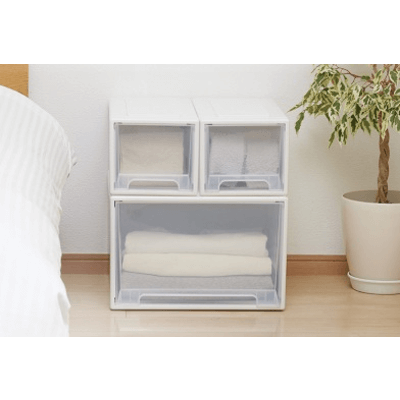 押入れ収納・クローゼット収納 フィッツケース 小物収納 (ホワイトクリア)-オクムラ株式会社