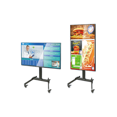 700カンデラ高輝度タイプ デジタルサイネージ＋高さ調節スタンドセット 55SH3-工人舎デザイン株式会社